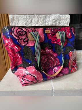 Consuela Royal Rosie Zipper Tote/ Bag Retired Design Rare Find